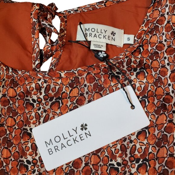 NWT Molly Bracken Shades of Rust / Copper with tiered ruffle bottom Size Small - Picture 6 of 14